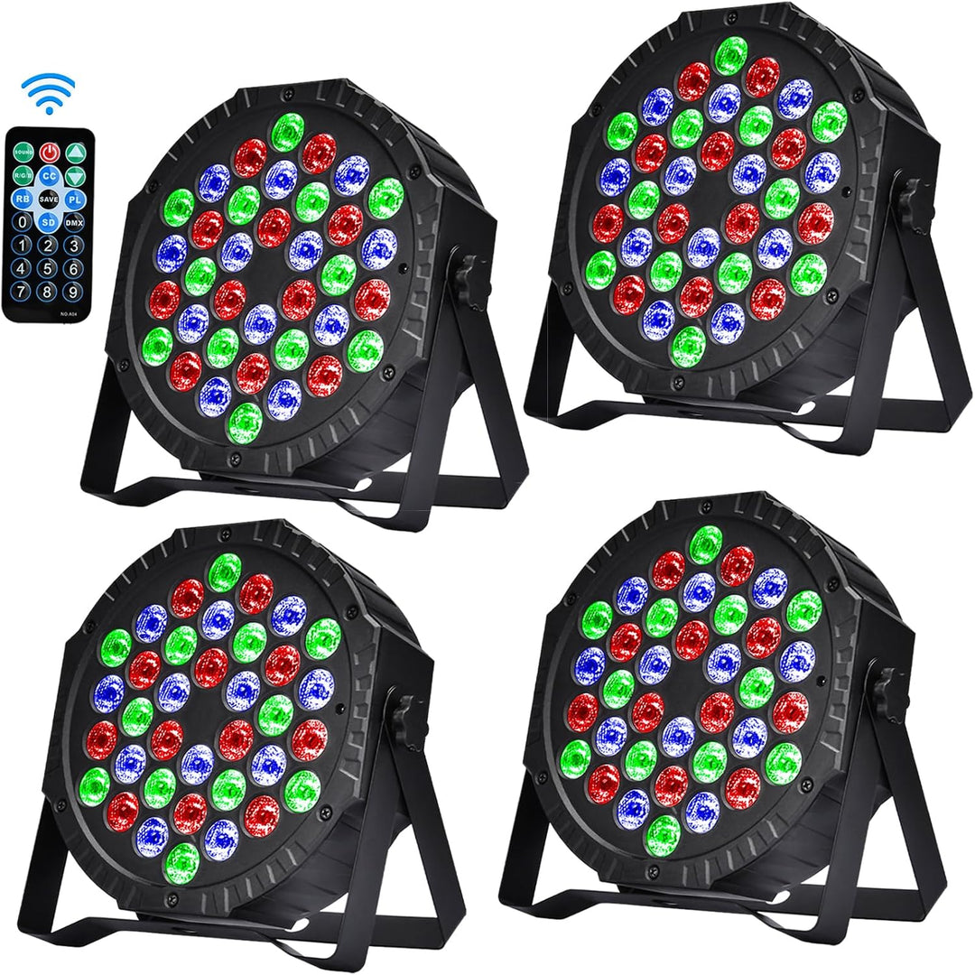 4 Stück LED Par Strahler 36 LED Bühnenlicht Discolicht Partylicht DJ Licht RGB DMX512 mit Fernbedien