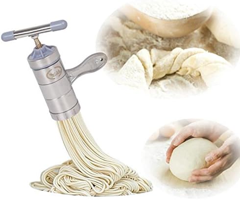 Multifunktion Küche Zubehör Edelstahl Nudelmaschine mit 5 Noodle Mould,GemüSe Obst Saftpresse DrüCke