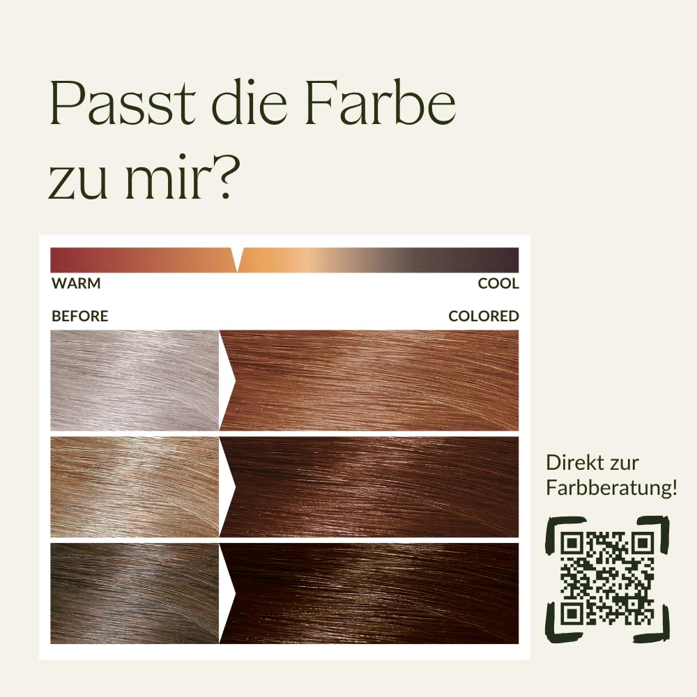 khadi MITTELBRAUN Pflanzenhaarfarbe - Haarfarbe für lebendiges, warmes Zimtbraun bis zu kräftigem, t