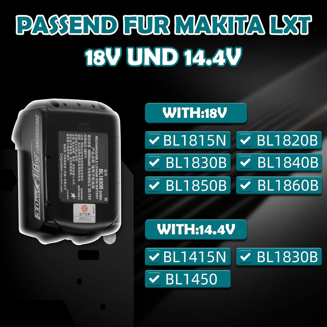 Wandhalterung für Makita ,Akku halterung für makita 4er Akkuhalter ,14,4V/18V Anwendbar auf makita w