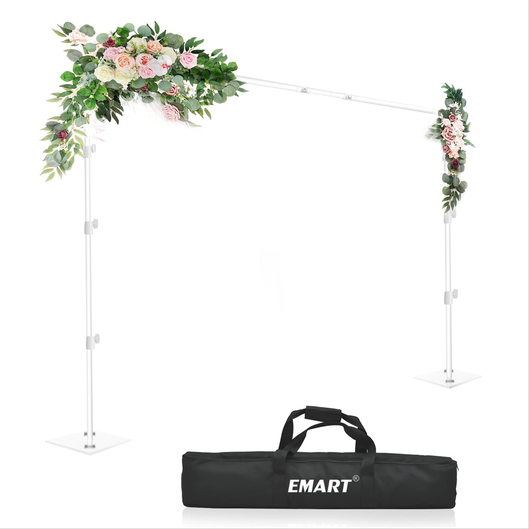 EMART Weiss Foto Hintergrund Ständer mit Stahlsockel, 2m x 3m Verstellbarer Fotohintergrund Ständer