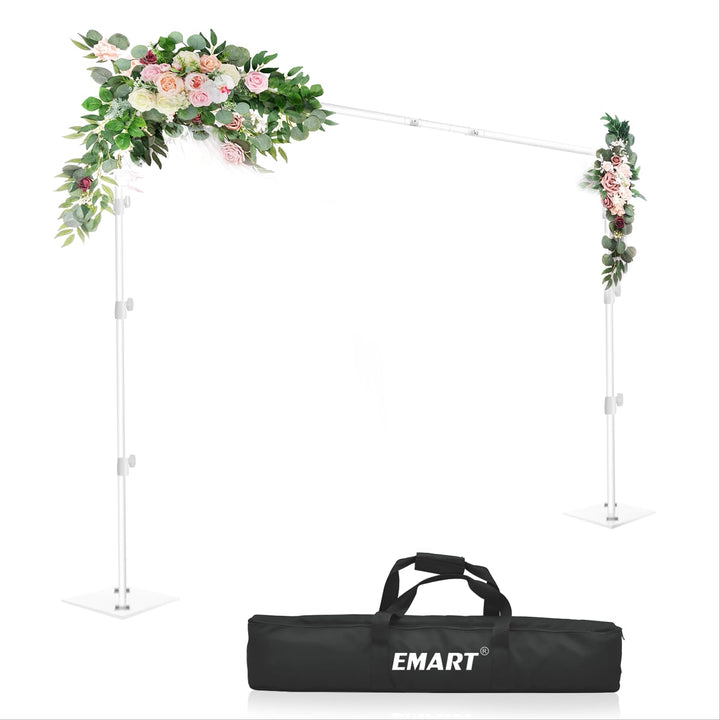 EMART Weiss Foto Hintergrund Ständer mit Stahlsockel, 2m x 3m Verstellbarer Fotohintergrund Ständer
