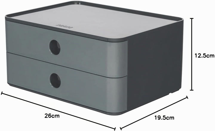 HAN Schubladenbox Allison SMART-BOX mit 2 Schubladen und Trennwand, Kabelführung, stapelbar, Utensil