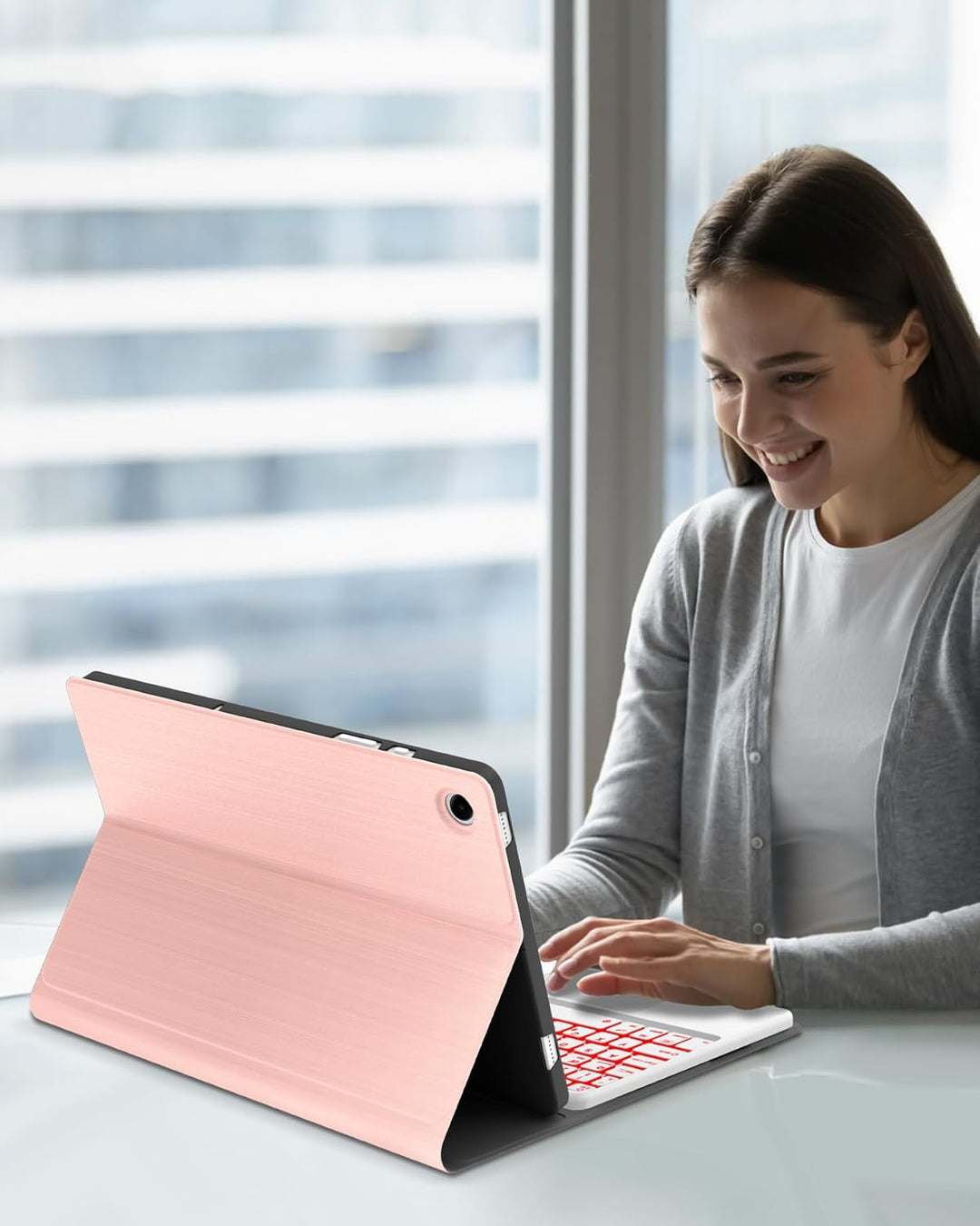 Premium Tastatur Hülle für Samsung Galaxy Tab A9+ 11 Zoll (2023, SM-X210/X215/X216) - Deutsches QWER