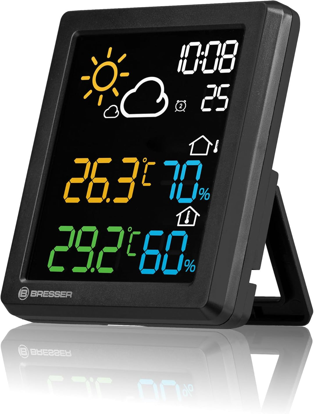 Bresser MeteoCast Pico Farbwetterstation - Thermo-Hygro-Aussensensor, Max./Min.-Wertspeicher, DCF-ge