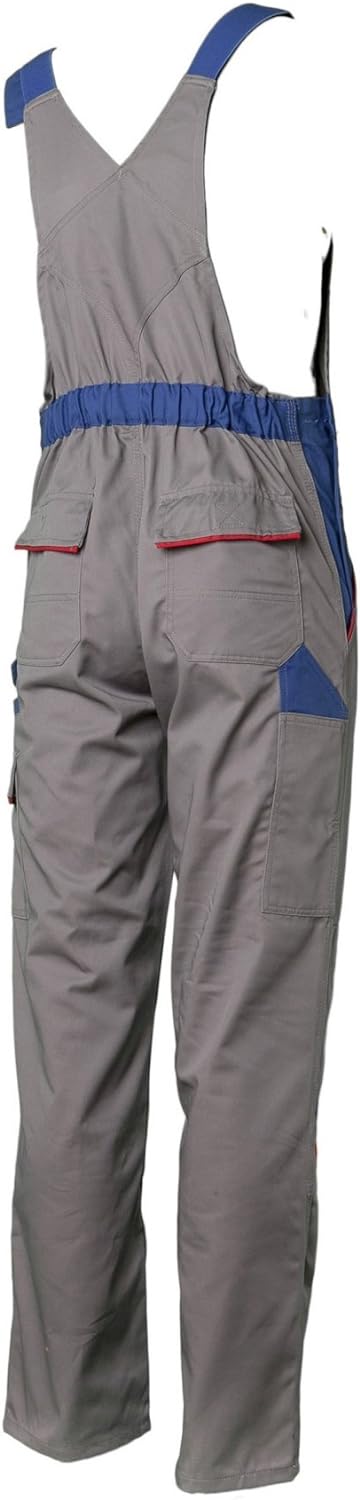 Planam Highline Herren Latzhose Zink Kornblau rot Modell 2333 Grösse 54 zink/kornblau/rot 54, zink/k