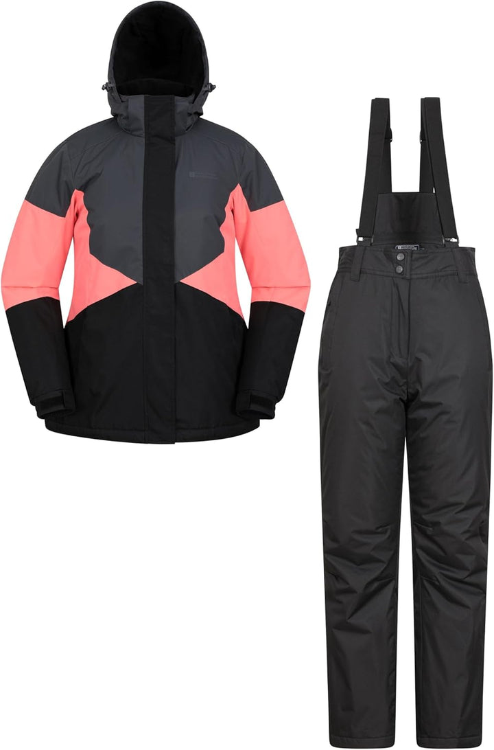 Mountain Warehouse Damenskijacke und -hosenset – Wattierte Isolierung, Schneefang, Reissverschlussta