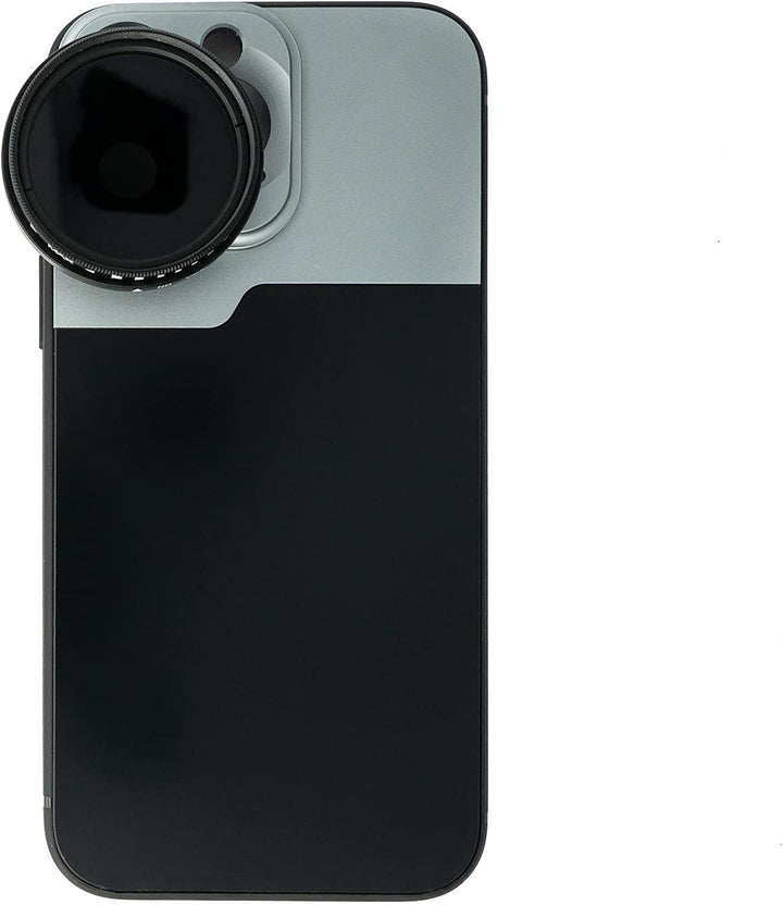 SYSTEM-S ND Vario Filter 37 mm 2 bis 4000 Neutraldichte mit Hülle für iPhone 14 Pro Max