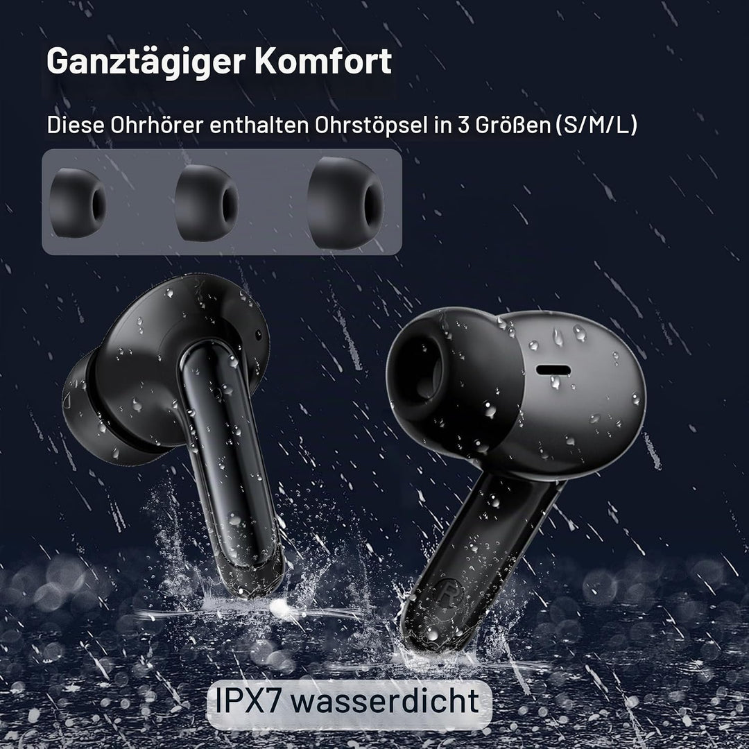 Bluetooth Kopfhörer Kabellos In Ear, Blackview Wireless Earbuds mit 4 ENC &amp; ANC Noise Cancelling Mik