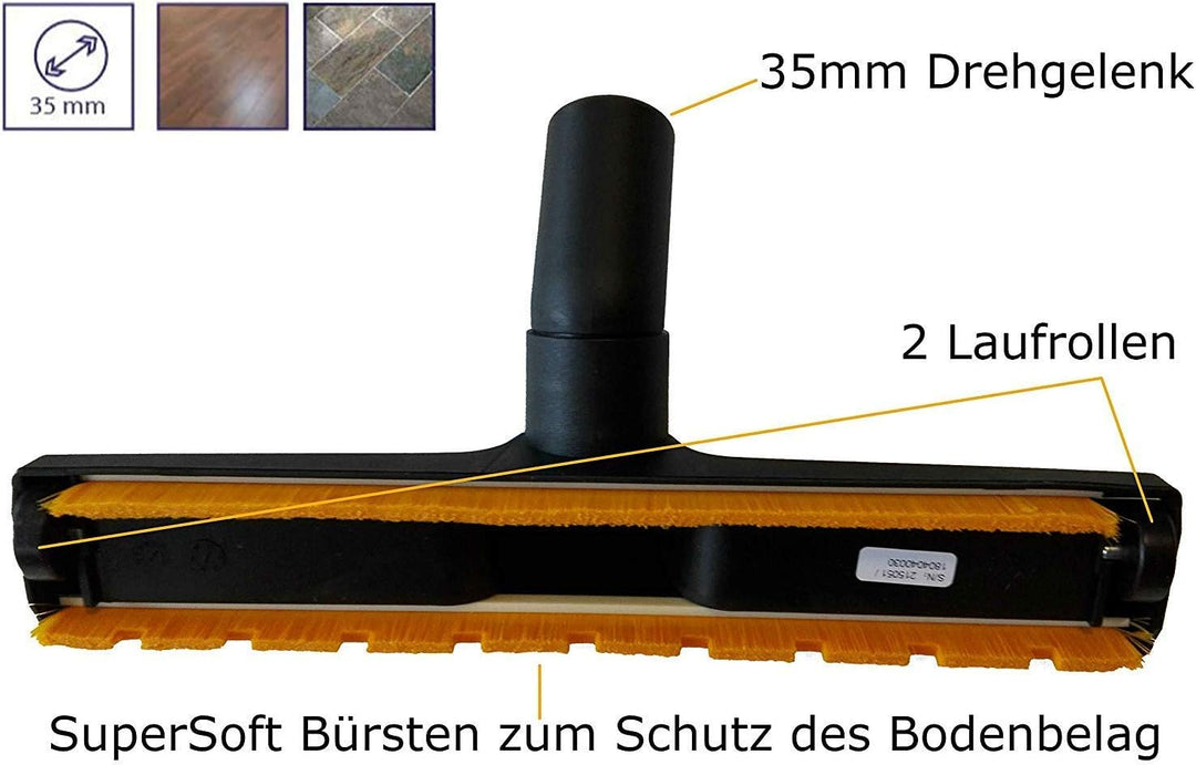 Profi Parkett Bodendüse Staubsauger Staubsaugerdüse 35mm Düse Bürste Ersatzteil kompatibel mit für K