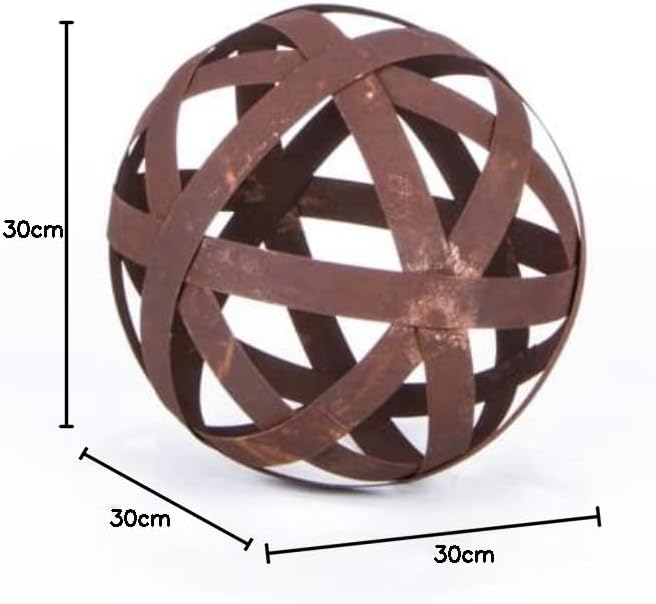 ecosoul Kugel Rostkugel Dekokugel verrostet Bänder Gartenkugel Metall Rost Deko Edelrost Verschieden