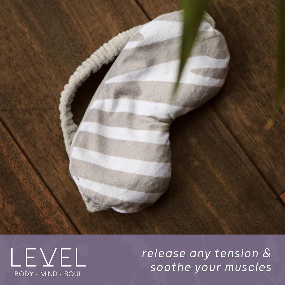 LEVEL Deep Therapy Lavender Weighted Wheat Eye Masks - Microwaveable & Freezable - Soothing Heat Mas