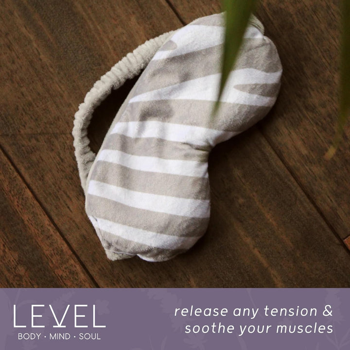LEVEL Deep Therapy Lavender Weighted Wheat Eye Masks - Microwaveable & Freezable - Soothing Heat Mas