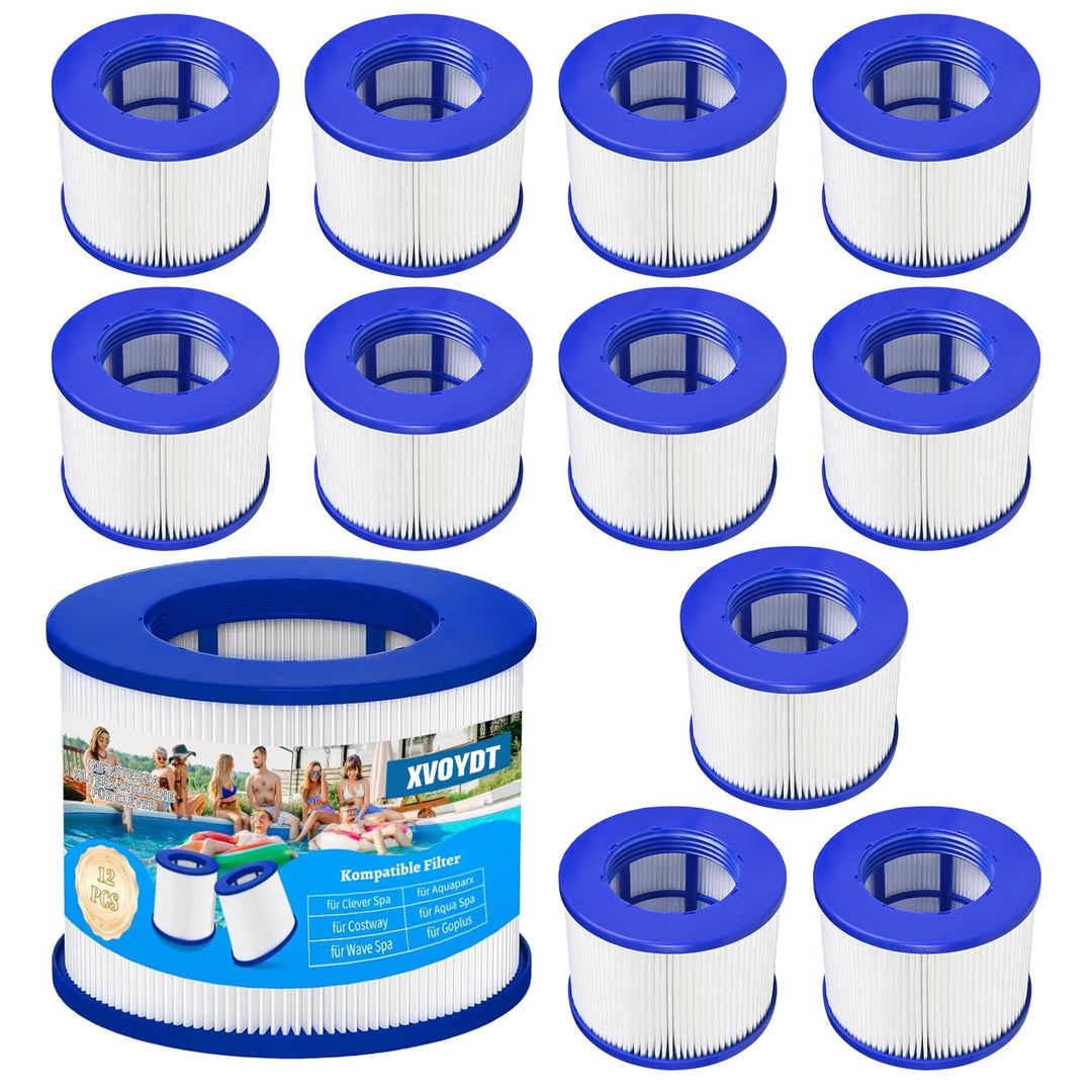 12 Stück Ersatz Whirlpool Filter für aufblasbares Spa, Kartusche mit Schraubgewinde für Infinite Spa
