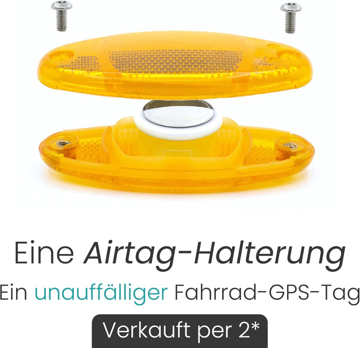 OVERADE - Airflex x2 – Halterung für GPS-Tracker Airtag – Rückstrahler – Diebstahlsicherung für Fahr