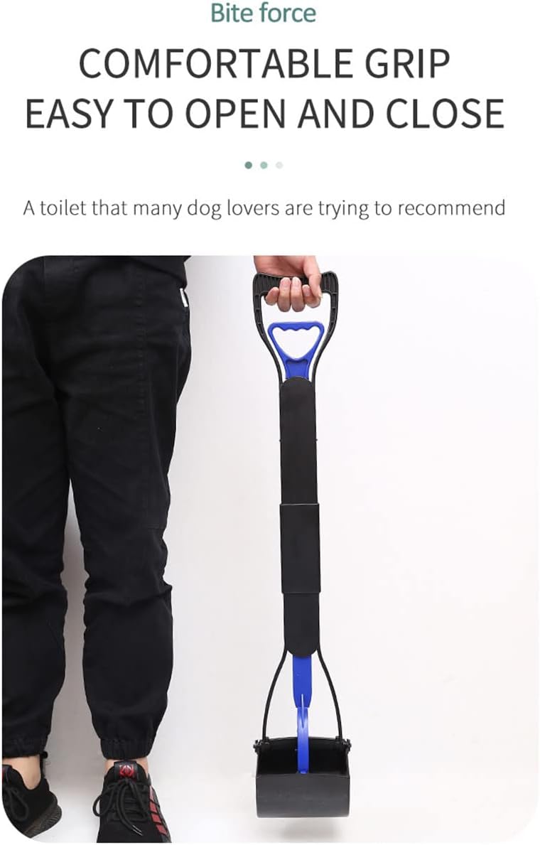 Hundekotschaufel, 80 cm langer Griff, zum Spazierengehen, Greifer für mittelgrosse und grosse Hunde,