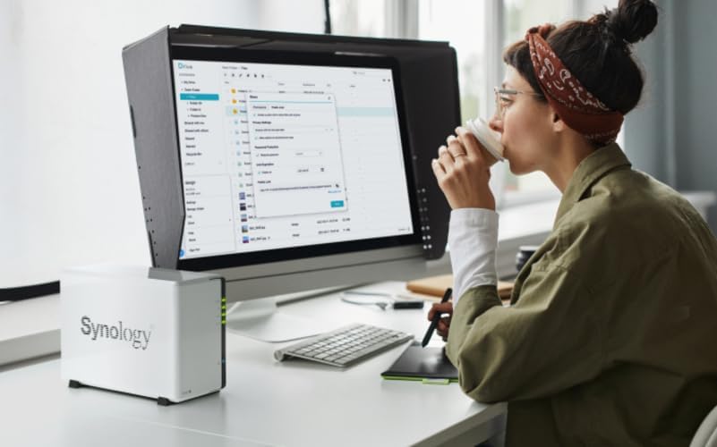 DS223j 2-Bay Diskstation NAS (Realtek RTD1619B 4-Core 1.7 GHz 1GB DDR4 Ram 1xRJ-45 1GbE LAN-Port) 12