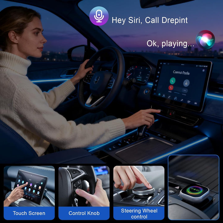 Wireless CarPlay Adapter, 3 in 1 Android Auto&Carplay Wireless Adapter mit Airplay(nur iOS18+), Upgr