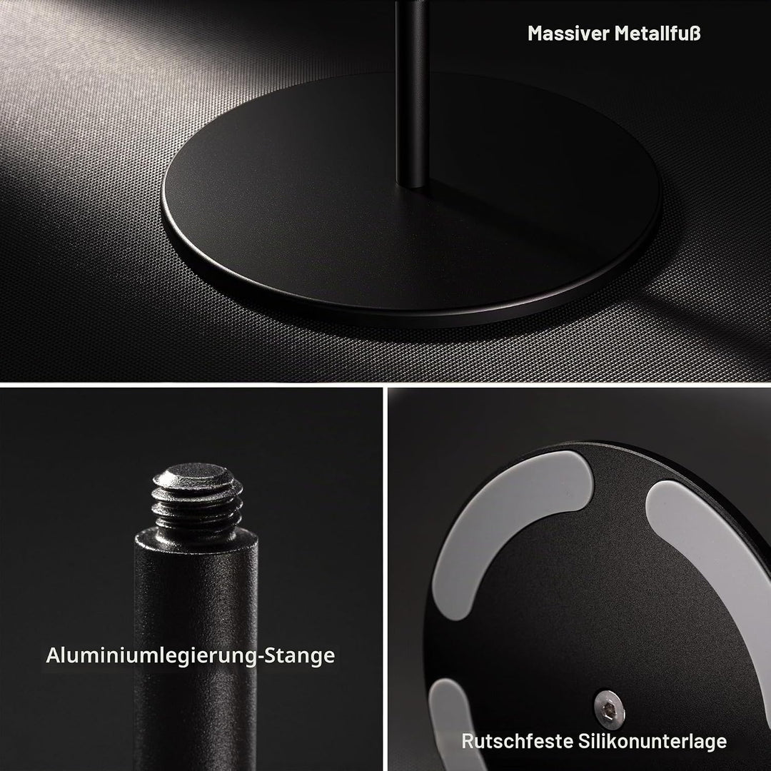 QinCoon Kopfhörer Ständer, Headset Halterung aus Walnuss Holz & Aluminium, Natur Walnuss Gaming Kopf