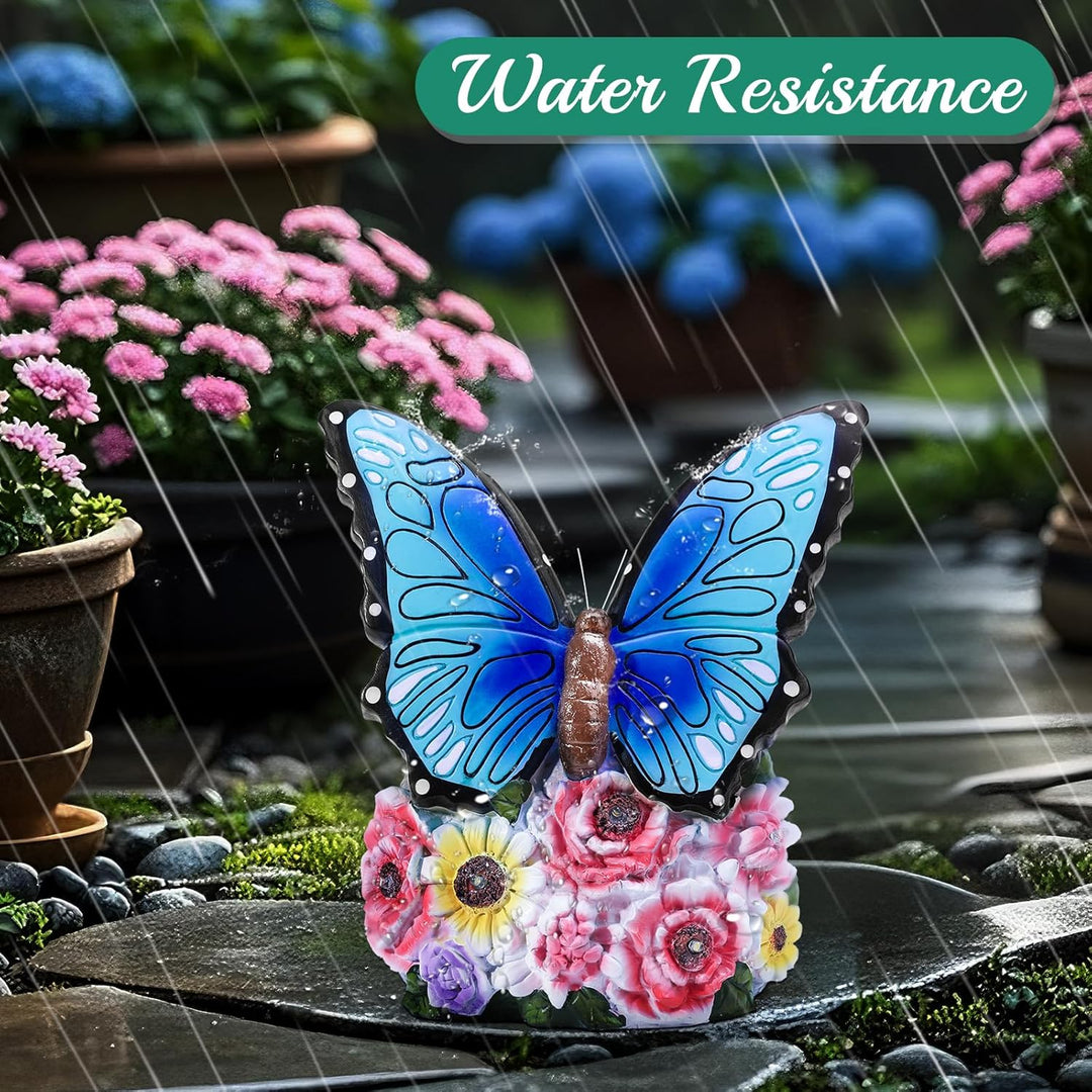 Linkax Geschenke für Frauen Mama Oma, Solar Gartenfiguren Schmetterling Gartendeko für Draussen, mit