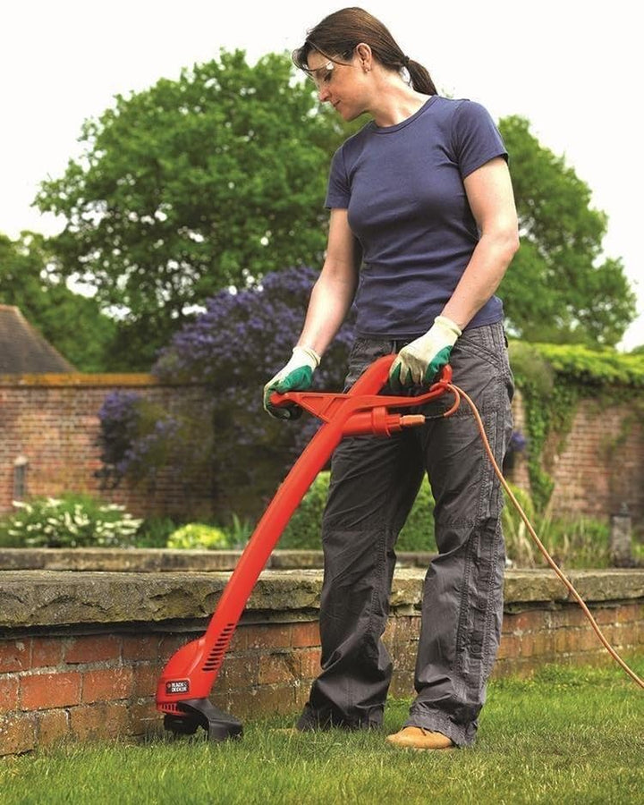 Black+Decker Elektro Rasentrimmer, Motorsense, (300W, 25 cm Schnittbreite, Zweihand-Ausführung, Fade