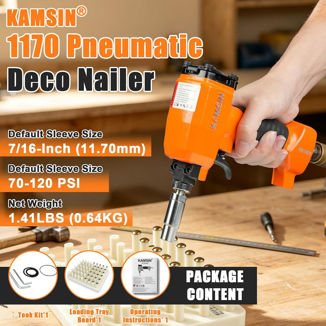 1170 Pneumatischer Dekorationsnagler, Druckluft-Polsternagler, Power-Finish-Nagler für Möbelnägel, f