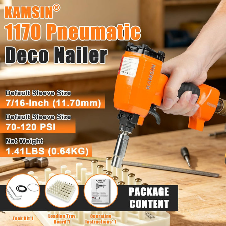 1170 Pneumatischer Dekorationsnagler, Druckluft-Polsternagler, Power-Finish-Nagler für Möbelnägel, f