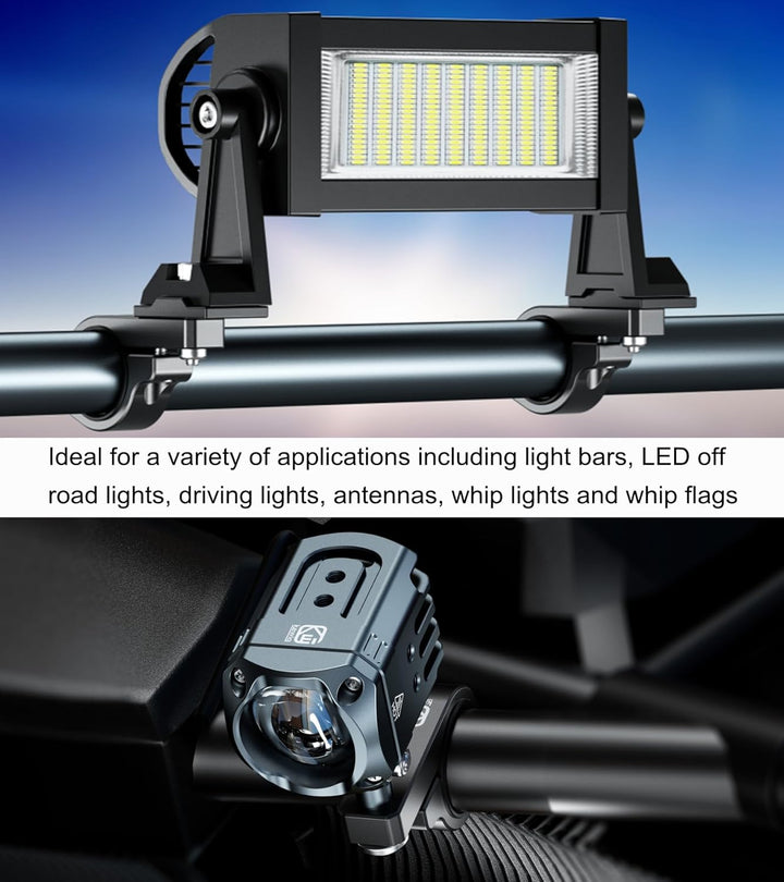 BRCOVAN 2 Stück Aluminiumlegierung-Lichtleisten-Halterungen, CNC-Bearbeitung, Off-Road-LED-Licht-Hal
