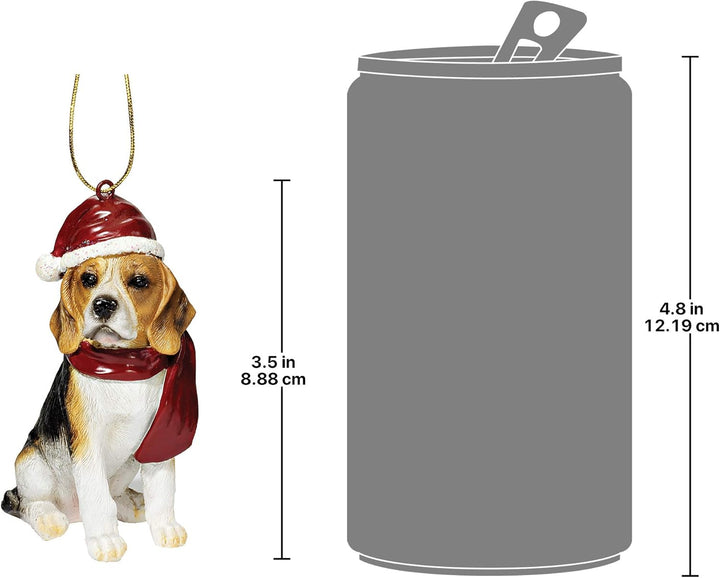 Design Toscano Beagle Festlicher Hund Weihnachtsbaumornament Weihnachtsdeko, Polyresin, vollfarbe, 8