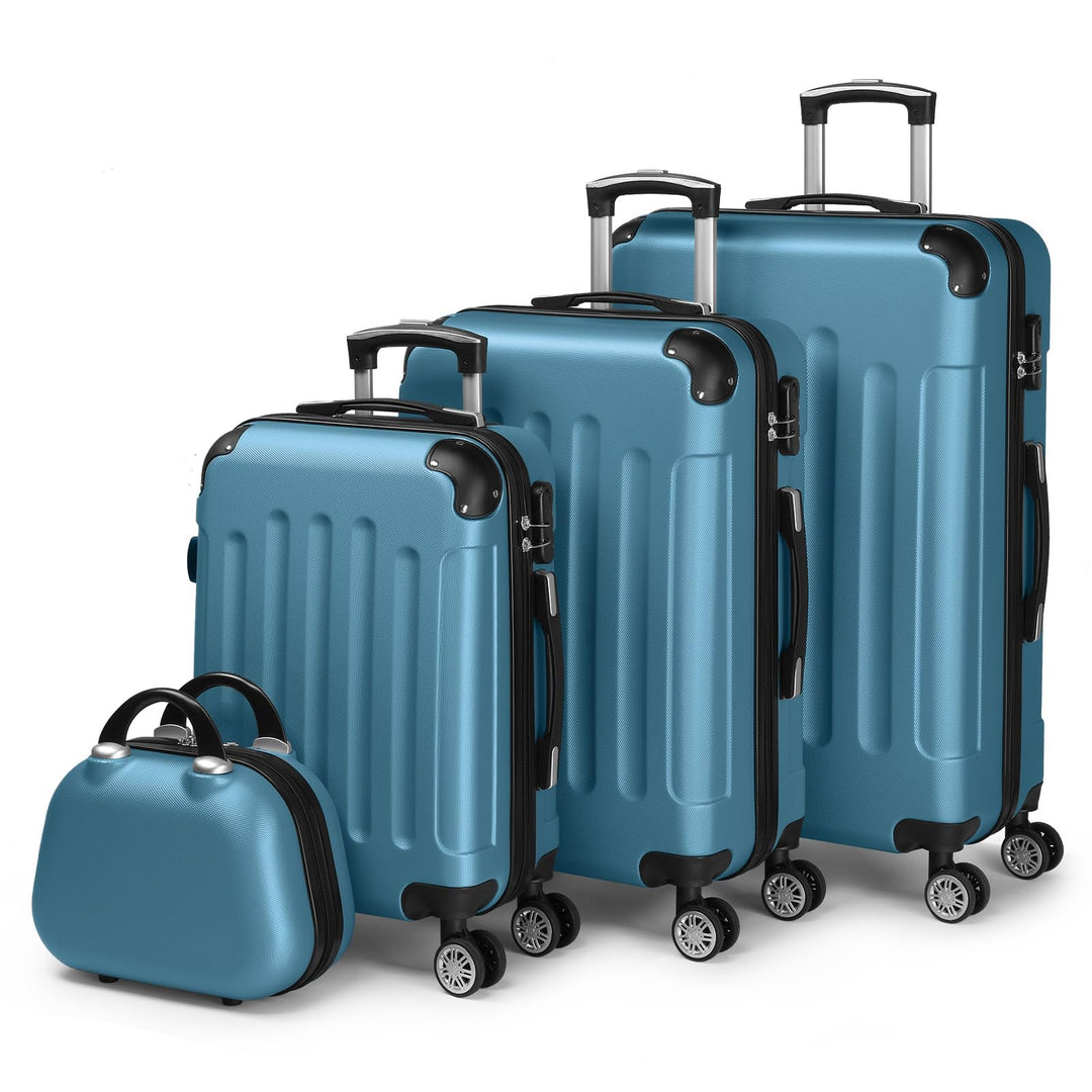 LALAHO Kofferset 4 teilig Hartschale, Koffer Set aus ABS, Reisekoffer mit Rollen Gross, Hartschalenk