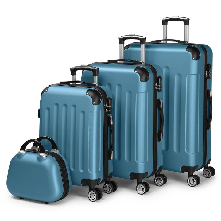 LALAHO Kofferset 4 teilig Hartschale, Koffer Set aus ABS, Reisekoffer mit Rollen Gross, Hartschalenk