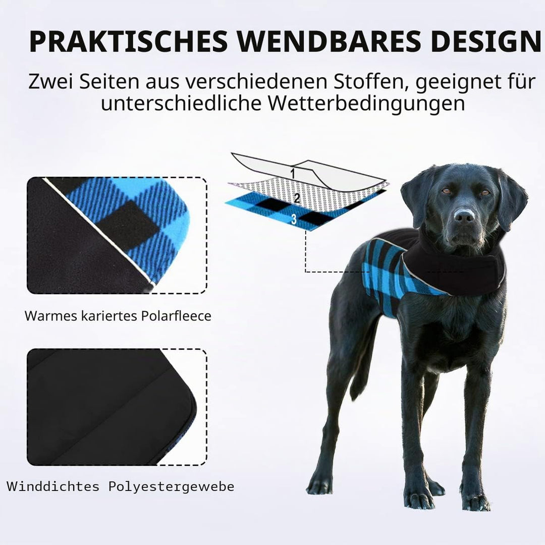 CITÉTOILE Warme Hundemantel Winter, Hundemantel mit Bauchschutz, Wintermantel für Hunde mit Reflekti