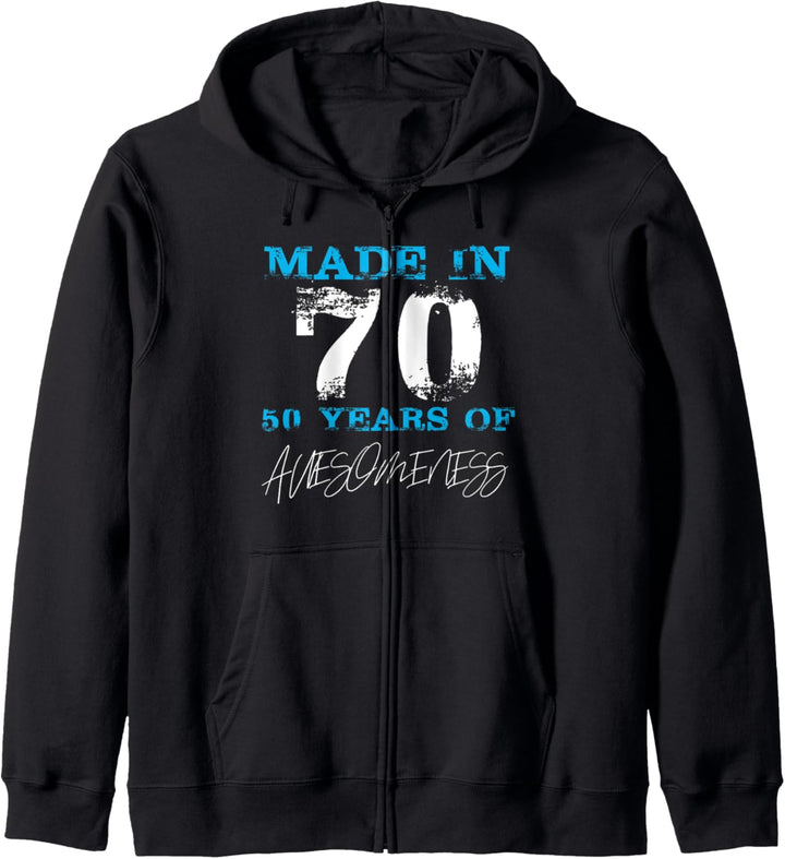 Made in 70 50th Birthday 50 Years Awesomeness Kapuzenjacke