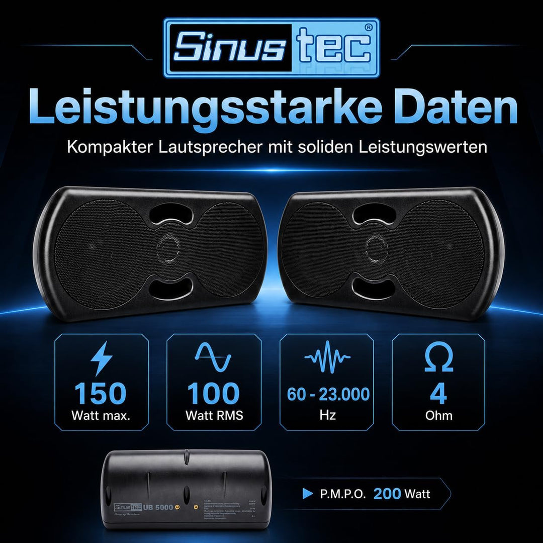Sinustec UB-5000 Gehäuse 3-Wege Aufbaulautsprecher