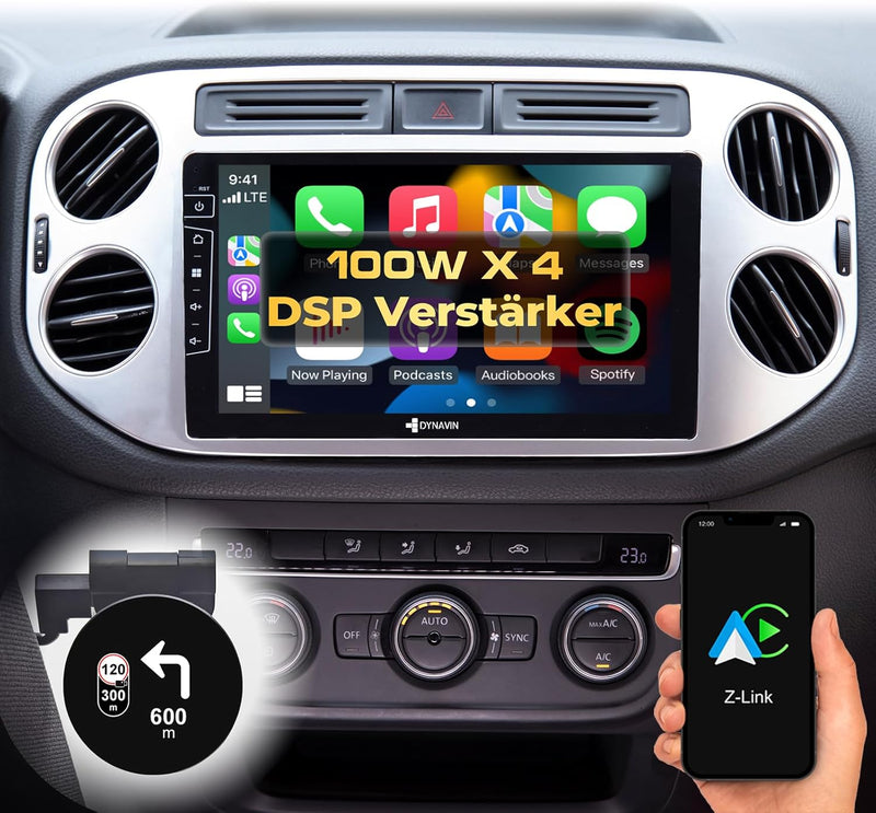 DYNAVIN Android Autoradio Navi Kompatibel für VW Golf 5 Plus | Tiguan 2007-2016, mit 4 * 100W DSP Ve