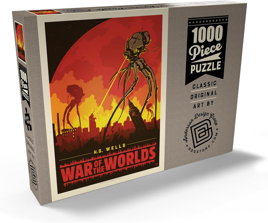 Krieg der Welten: H.G. Wells, Vintage Poster - Premium 1000 Teile Puzzle - MyPuzzle Sonderkollektion