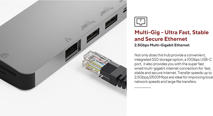 LINQ Connects 9in1 Pro Studio USB-C 10Gbit / s Multiport Hub mit Stromversorgung, 4K HDMI, NVME M2 S