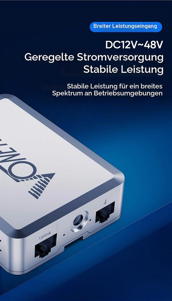 VONETS VS500 Industrie 5 Ports Gigabit Switch Ethernet RJ45 Splitter Extend LAN Netzwerk Port, 4 Por