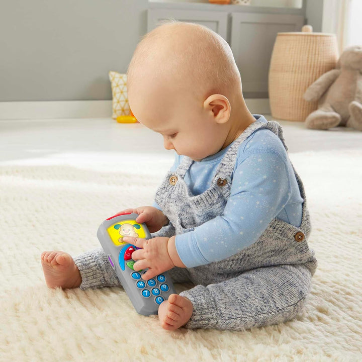 Fisher-Price Lernspass Lernspielzeug für Babys Hündchen-Fernbedienung Spielzeugfernbedienung mit Mus