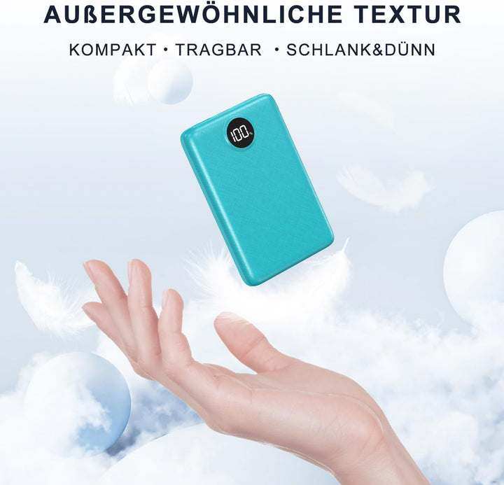 Power Bank, 22,5W Mini Powerbank 15000mAh mit USB-C Input & Output, PD 3.0 QC 3.0 Externe Handyakkus