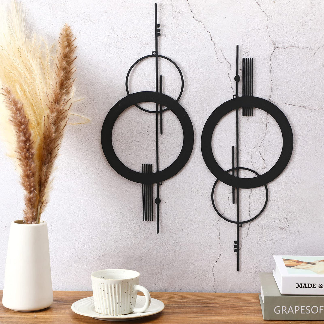 Peryiter Kleine abstrakte Wandkunst, Metall, 40 cm, minimalistische Wanddekoration, einzeilig, Kunst