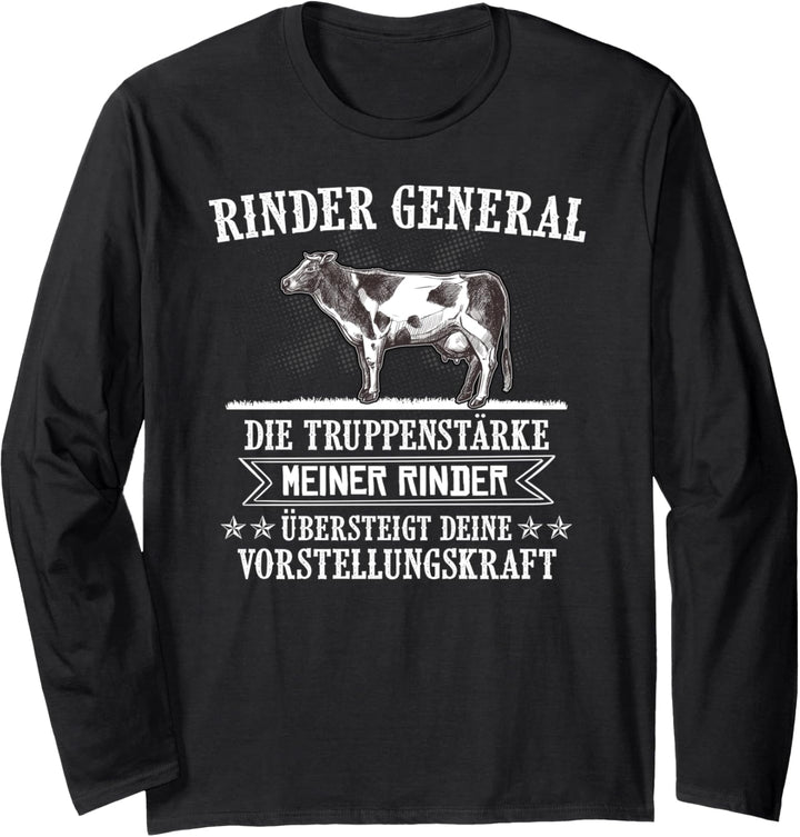 Rinder General Landwirt Kuh Agrar Tiere Spruch Bauer Langarmshirt