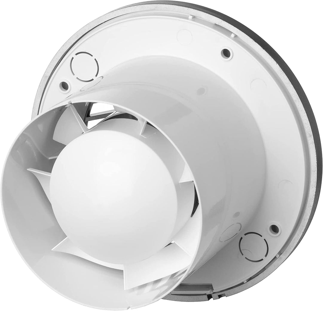 Ø 100mm Anthrazit Badlüfter - Ventilator mit Kugellager - Lüfter für Effiziente Belüftung im Bad Kuc
