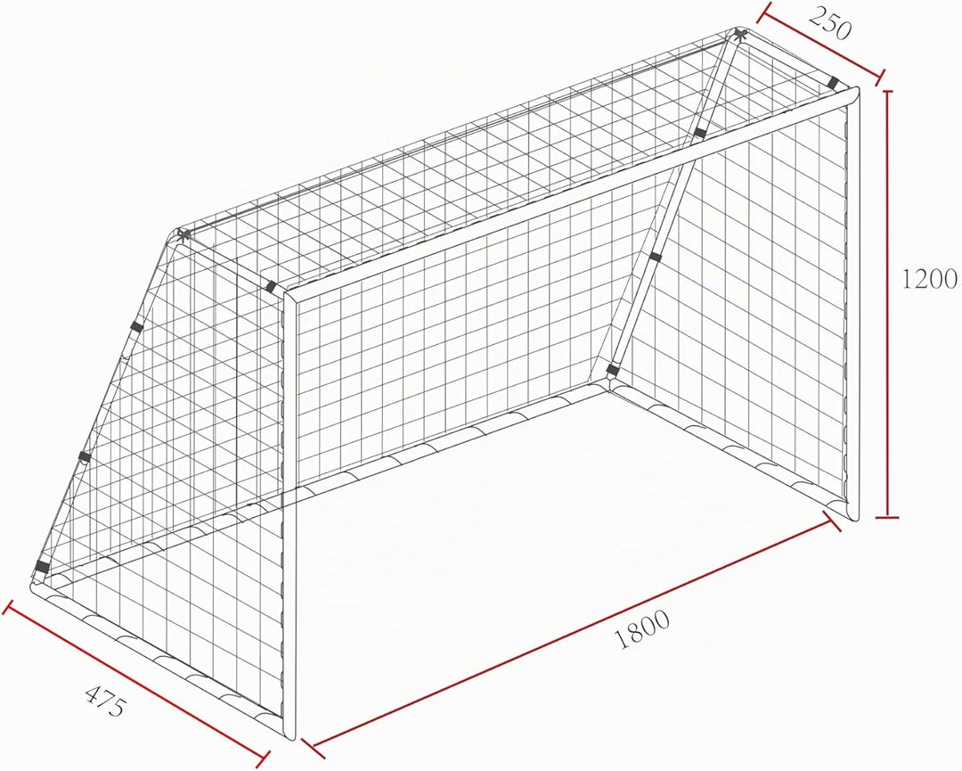 AXI Cristiano Fussballtor 180 x 120 cm in Anthrazit für den Garten | Fussball Tornetz aus Metall mit