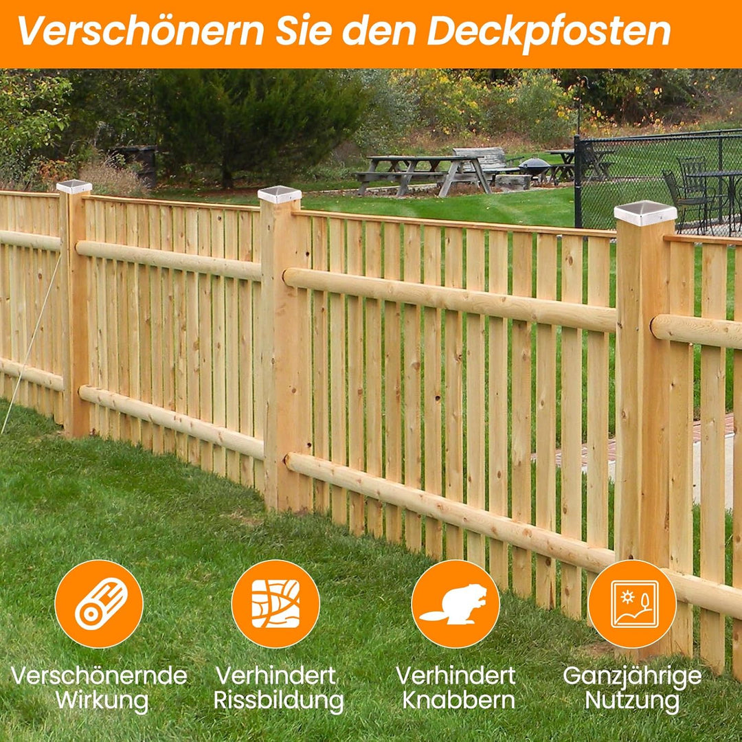 Pfostenkappen 7x7cm-10 Stück Verzinkte Pfostenabdeckung aus Metall, Pyramidenform Zaunpfosten Kappen