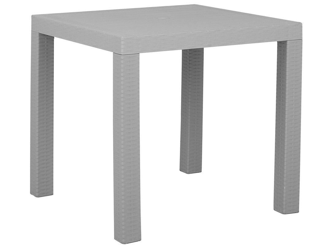 Gartentisch Rattanoptik 80 x 80 cm hellgrau Fossano