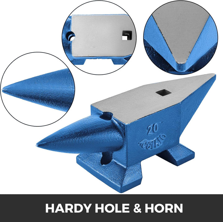 Happybuy Schmiede Amboss 20KG Schmiede Zubehör Amboss Werkzeuge geschmiedeter Stahl mit rundem und q