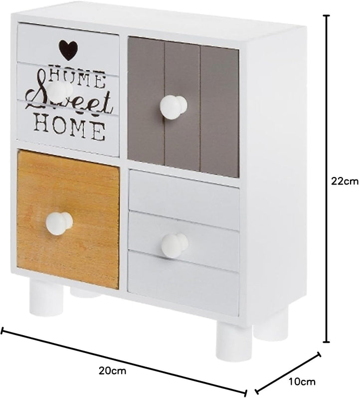 elbmöbel Schmuckkommode Shabby Home Sweet Home Schubladen Mini-Kommode (22x20x10)