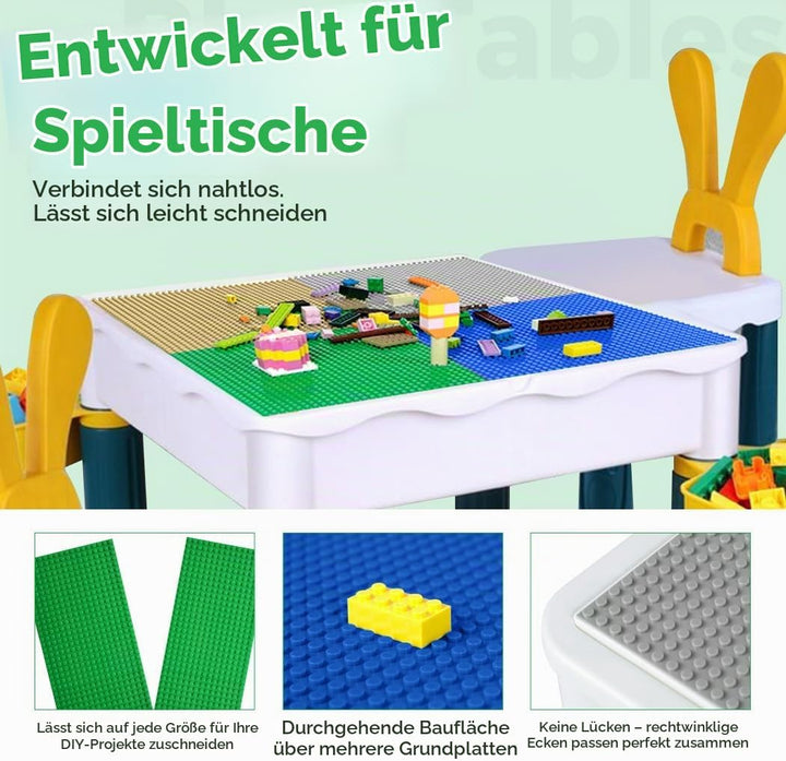 Etarnfly 8 Platten Set Bauplatte, Kompatibel mit Meisten Marken, 25 ×25cm Grau Grüne Blaue Sand Grun