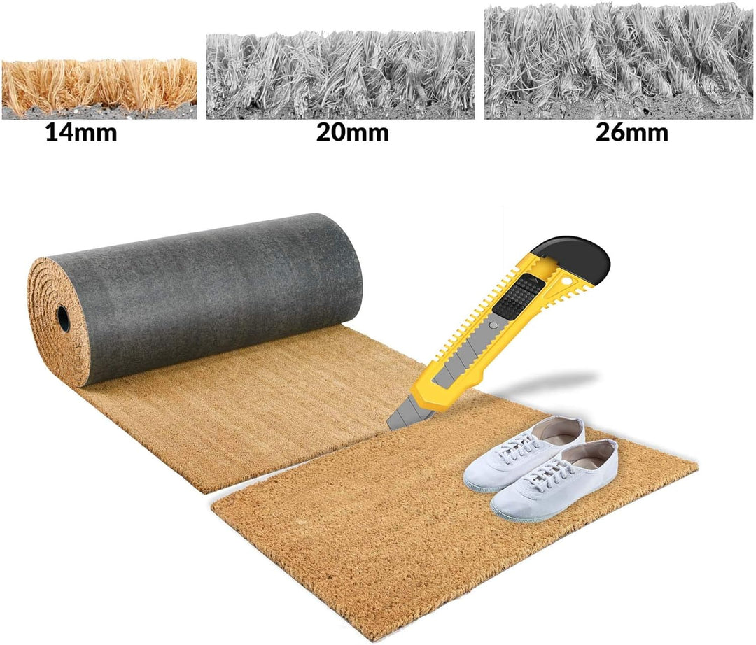 ANRO Kokosmatte Fussmatte Abstreifer Abtreter viele Grössen und Höhen Naturprodukt Rollenware Dicke